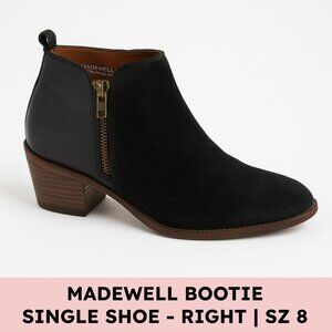 Madewell 1937 Winston Black Leather Ankle Boot RIGHT 8 Single Shoe